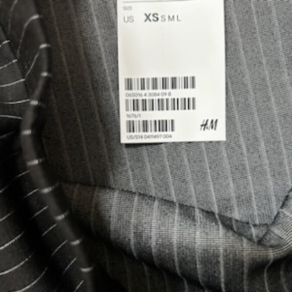 NWT Pinstripe Stretchy Bodycon Pencil Midi High Waist Skirt With Side Split - Picture 7 of 11